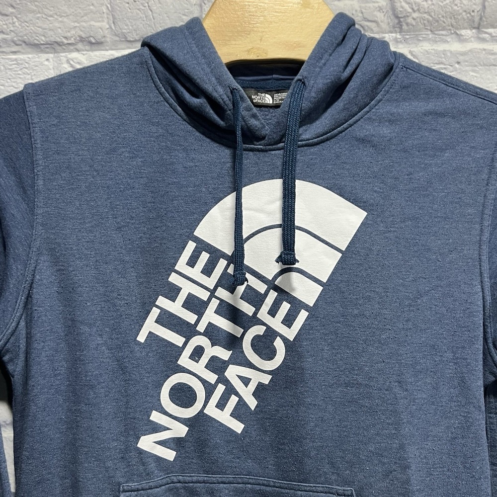 The North Face Men Blue Hoodie Long Sleeve Half Dome Logo Pullover Sweater Large
